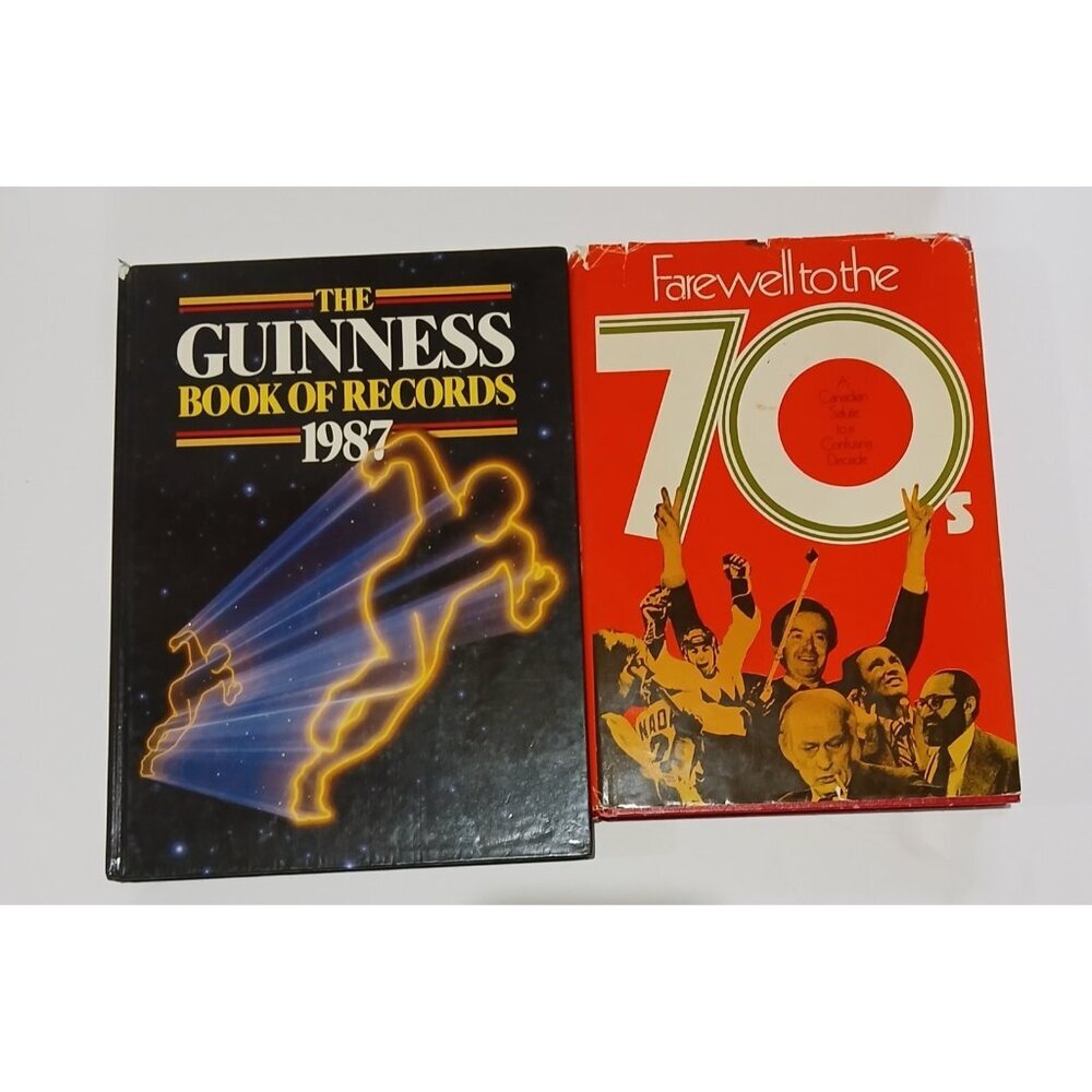 Vintage Book Bundle 70s Nostalgia + Guinness World Records 1987 Retro Lot